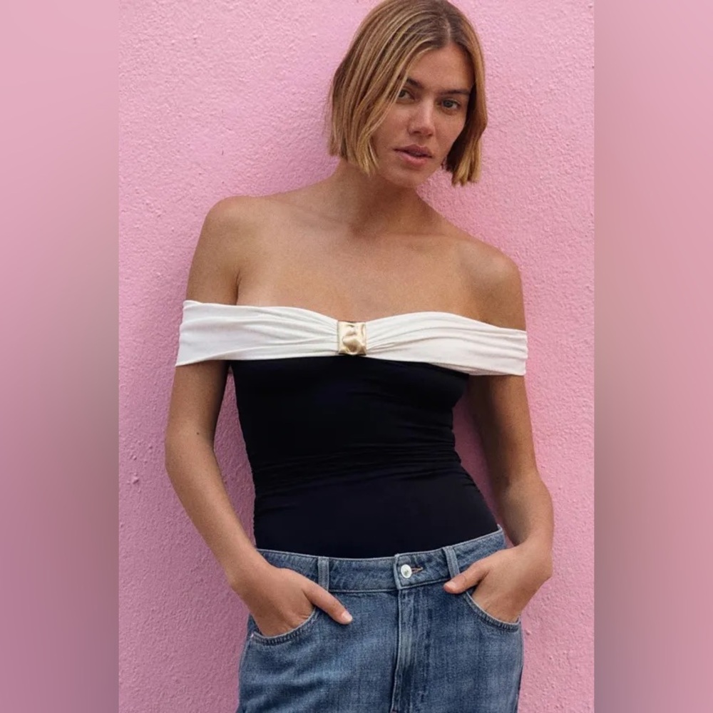 Zara Polyamide Bandeau Bodysuit
